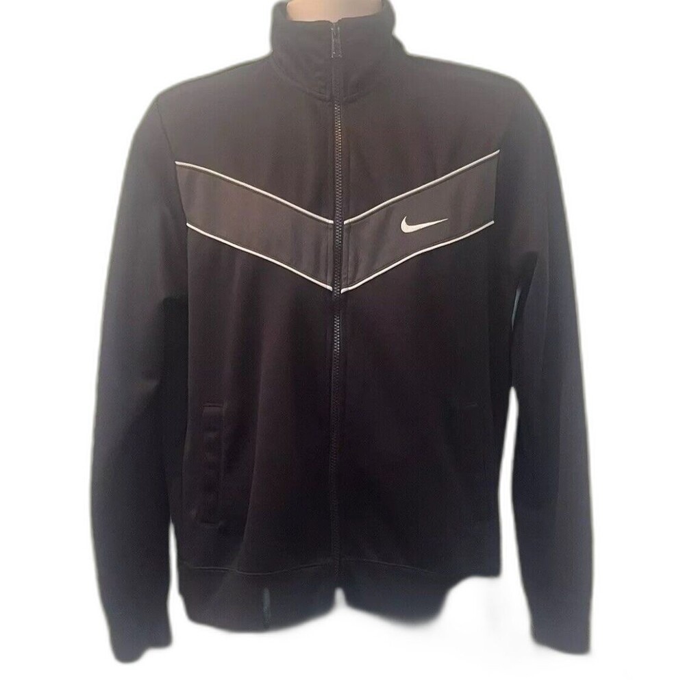 Nike Swoosh Performance Track Jacket Mens M Black Athleisure Streetwear Hip Hop